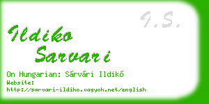 ildiko sarvari business card